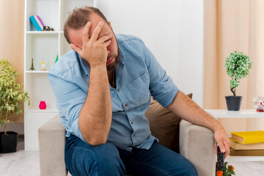 Distressed male caregiver