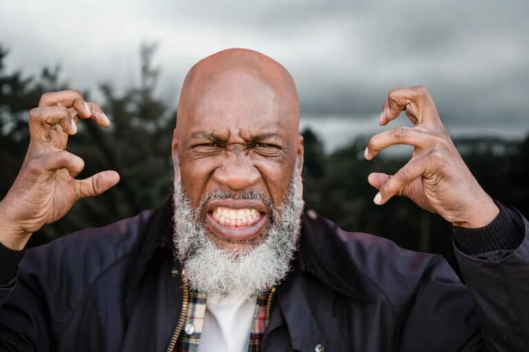 angry senior man