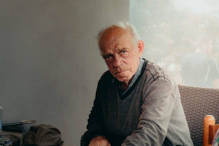 Older man looking irritated